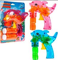 Мыльные пузыри 1TOY "Мы-шарики!" 2*50мл Т24982 на батарейк.,в виде дельфина,свет.эф.