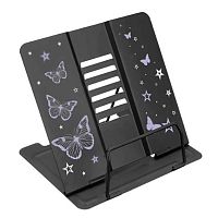 Подставка для книг КОКОС "Бабочка" 260711 чёрная с рис.,метал.,19*20см