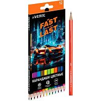 Карандаши 12цв. deVENTE "Fast Or Last" 5022537 шестигр.,2М,диаметр гриф.2,8мм,к/к