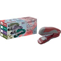 Степлер №24/6, 26/6 20л. deVENTE Marandi 4142204 пластик,с каучк.вставкой,пыльн.роза.,к/к