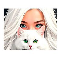 Покрытие настольное д/лепки ПЧЕЛКА 43*32см НПД-2 "Девушка и кот" пластик