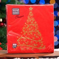 Салфетка бум. НГ Bouquet Home Collection Classic "Волшебная ель на красном" 57490 3-х сл.(20шт) 33*3