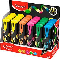 Маркер текст. MAPED "Fluo Pep`s Flex" 740302 гибкий наконечник,пиш. узел 1-5мм,асс.