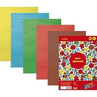 Фетр  5л.  5цв. А4 deVENTE "Яркие цвета" 8040682 1мм, пласт. пакет ев./подвесом