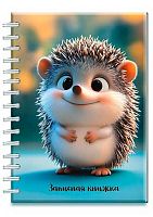 Записная книжка А6 100л. АППЛИКА спираль "Весёлый ёжик" С0592-137 тв.обл.