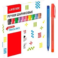 Набор шар. ручек 12цв. deVENTE "Triolino Translucent" 5073111 масл.осн.,ультрагл.письмо,трёхгр.корп