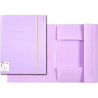 Папка на резинке А4 deVENTE "Pastel" 450мкм 3070803 сиренев.непрозр.,фактура "песок",вертик.резинка