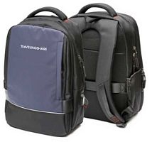 Рюкзак городской SANVERO BP45003 чёрно-синий 45*33*16см 2отд.,рельеф. и гладк.кож.зам.