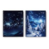 Тетрадь 80л. (клетка) SVETOCH спираль "Звёздная ночь" Т214 (01562) тв.обл.,мат.лам.