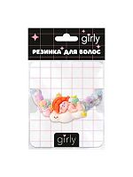 Резинка д/волос АЛЕФ GIRLY "Девочка на облаке" фиолетовая 25-060