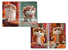 Записная книжка А6  80л. АППЛИКА спираль Перевертыш "Котята" С1226-71