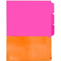 Папка-уголок А4 deVENTE "Monochrome" 3074311 розовая и оранжевая 3-мя отд.,карм.,глянц.,180мкм.