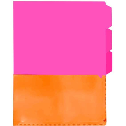 Папка-уголок А4 deVENTE "Monochrome" 3074311 розовая и оранжевая 3-мя отд.,карм.,глянц.,180мкм.