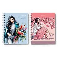 Тетрадь 80л. (клетка) SVETOCH спираль "Весенняя романтика" Т214 (01568) тв.обл.,мат.лам.