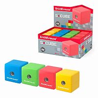 Точилка с контейнером 1отв. EK S-Cube 50141 пластик,асс.