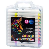 Маркеры акрил. 24цв. CENTRUM 89784 1-3мм,ПВХ-пенал