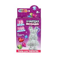Мозайка алмазная MULTIART Фигурка-брелок "Зайчик" DIAFIGBUNNY-130708 200эл.,3D-фигурка