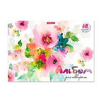 Альбом для акварели А4 10л. EK склейка "Цветочная акварель" 58569
