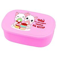 Ланчбокс deVENTE "Чай без вкусняшек" 8090505 пластик,270мл,130*82*50мм