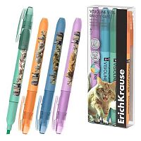 Набор маркеров текст.  4цв. EK Visioline V-15 "Big City Cats" 63369 (зел.,оранж.,голуб.,фиолет.) пэт