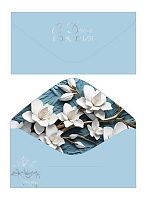 Конверт д/денег Микрос "Б/н" ч54032к голубой,софт-тач