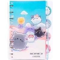 Блокнот В6  40л. deVENTE "Ghost Meow" 2350506 пластик.обл.,на кольцах,4раздел.,асс.