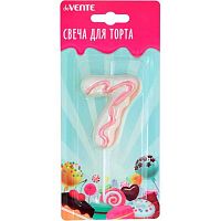 Свеча-цифра д/торта "7" deVENTE "Donut" 9060307 5,9*4,4*1см,с 3D декор.,карт.блист.