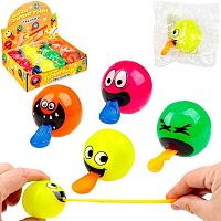 Мяч-прыгун 1TOY "Весёлые рожицы" Т59850 со светом, ПВХ,5,5см,асс.