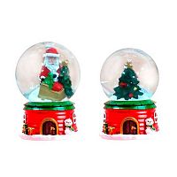 Сувенир НГ ЛЬДИНКА "Снежный шар. Домик" 253397 полирезин/стекло/вода,9*6,5см,асс.