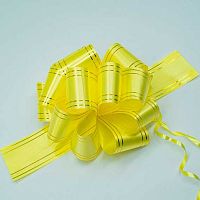 Бант-шар 5см Микрос ч15678 жёлтый,золотая полоса