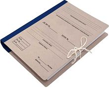 Папка архивная д/переплета А4 50мм Lamark синяя "Форма 21" 99817 с гребешками,4отв.,завязки