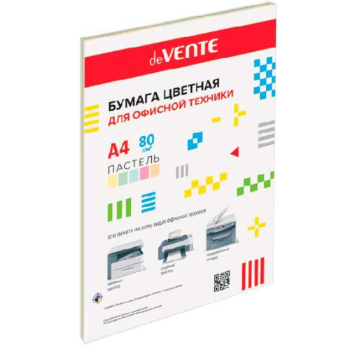 Бумага А4 д/офисной техники deVENTE  20л. 5цв. пастель 2072232, 80г/м2