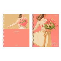 Тетрадь 96л. (клетка) ХАТ спираль "Весенняя нежность" перфор.на отрыв,лам.soft-touch,тисн.,асс.