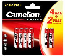 Батарейка Camelion LR03 Plus Alkaline 4+2 (4+2LR03-BP,1.5В)