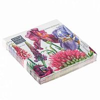 Салфетка бум. Bouquet de Luxe "Декоративные ирисы" 25563 (25шт),3-х сл.,24*24см