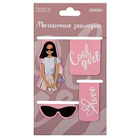 Закладки магнитные КОКОС "Cool girl" (4шт) 250581 картон