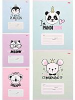 Тетрадь 12л. (линейка) Проф-Пресс "Очаровательные зверушки-1" 12-1382 цв.мел.обл.,асс.