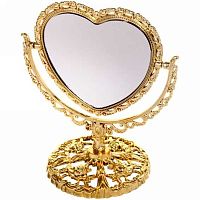 Зеркало настол. "Версаль - сердце" 16см двухст., золото 420-150