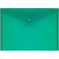 Папка-конверт на кнопке А4 ATTOMEX 3071053 п/прозр.,зелёная,150мкм