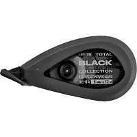 Коррект. лента deVENTE 5мм*12м 4062512 "Total black" чёрный,п/прозр.корп.,фрон.аппл.,карт.блист.