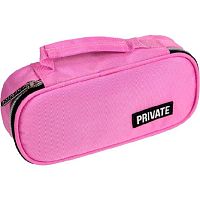 Пенал-косметичка deVENTE 210*100*60 "Private" 7023463 розовый,овал,с ручкой,аппл.