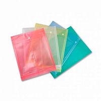 Папка-конверт на кнопке А4 Бюрократ PK870 (816707) вертик.с расшир.,пластик,180мкм,асс.