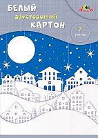 Картон белый мелов. двухстор. А4  7л. АППЛИКА "Зимний город" С0261-26