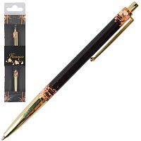 Ручка подар. авт. шар. Fiorenzo "Цветочная фантазия" 253079 синяя,0,7мм,метал.корп.,с рис.,карт.фут.