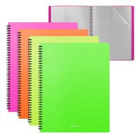 Папка с вкладышами/ 40 EK А4 "Matt Neon" 49954 спираль,асс.