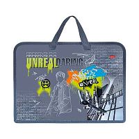 Папка пластик,с ручками А4 ХАТ "Нереально смелый" 07074 д/тетрадей,1отд.,на молн.