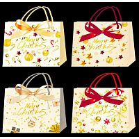 Пакет подар. КОКОС "Новогодний" 24*19*9см 242430 мат.лам.,тисн.фольг.,асс.