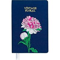 Ежедневник н/д А5 160л. deVENTE тв.обл. "Vintage Floral.Пион" 2234746 ткань,крем.бум.,подар./к