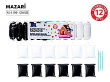 Суперлёгкий пластилин (масса д/лепки) 12цв., 13гр. MAZARI "Белый+чёрный" M-4199-12W&B стеки 3шт.,ОПП